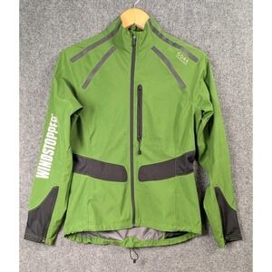 Gore Running Wear Windstopper Cycling Jacket Green Full Zip Reflective Women's M